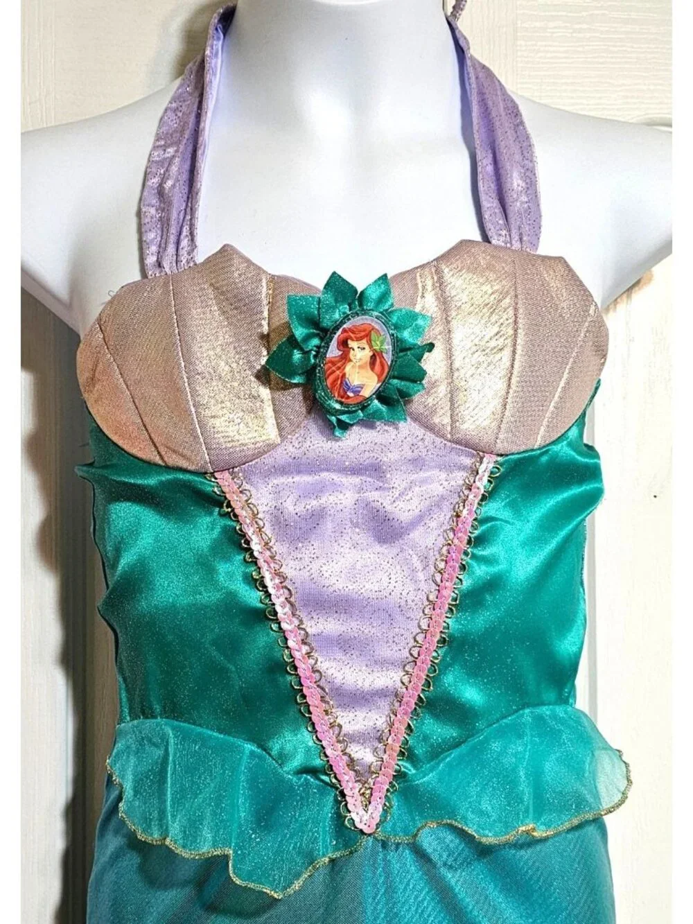 Disney Little Mermaid Ariel Costume Kid 7-8 Gloves Storybook Scene Toys R Us Exc - Picture 3 of 10